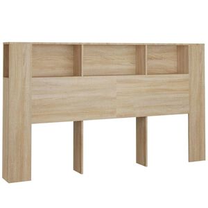 vidaXL gultas galvgalis ar plauktu, ozolkoka krāsa, 180x18,5x104,5 cm