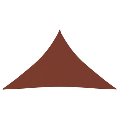 vidaXL saulessargs, 5x5x6 m, trijstūra, sarkanbrūns oksforda audums
