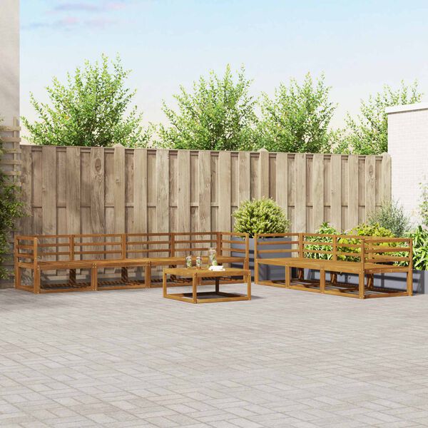 vidaXL Āra dīvānu komplekts ar spilvenu 8 pcs Dabisks un antracīts