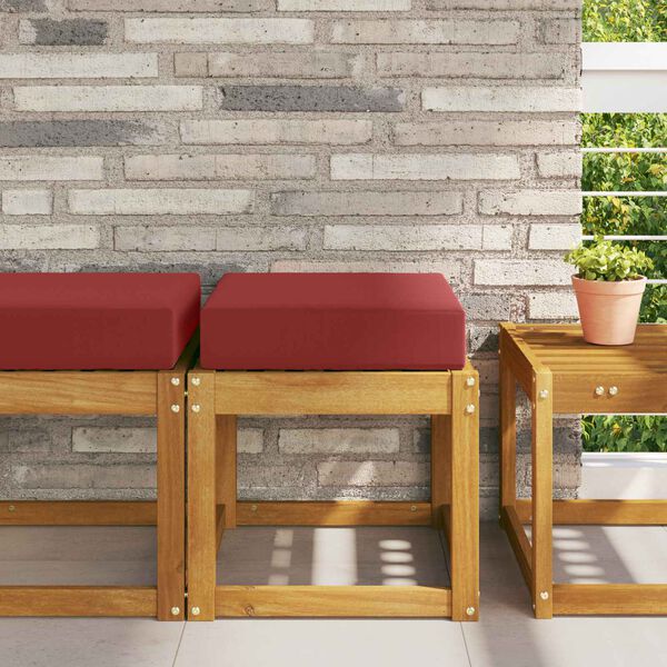 vidaXL Āra sēdvietu spilvens Vīnsarkans 40 x 40 x 8 cm 100% poliesters