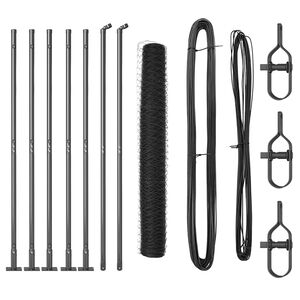 vidaXL Žoga āķis Pelēka 10 x 1 m (36 mm siets) Tērauds un PVC