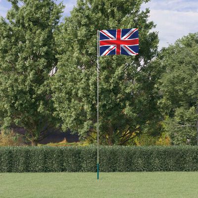 vidaXL Lielbritānijas karogs un masts, 5,55 m, alumīnijs