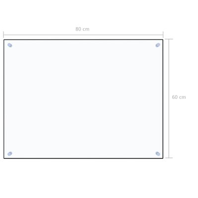 vidaXL virtuves panelis, 80x60 cm, rūdīts stikls, caurspīdīgs