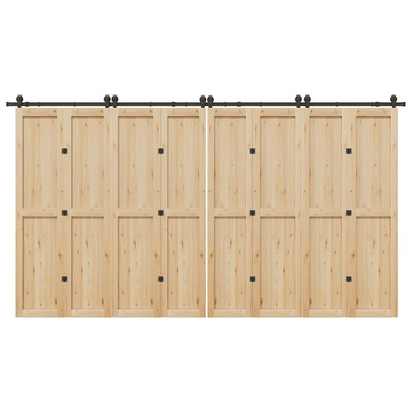 vidaXL bīdāmo durvju sistēma, 400 cm, melns tērauds