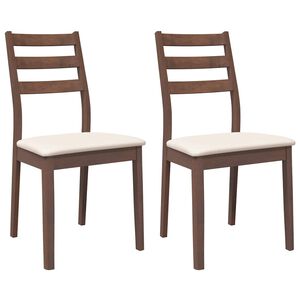 vidaXL Ēdamistabas krēsli ar spilveniem 2 gab. Brūna masīvkoka gumija