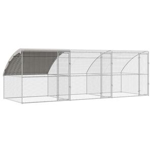 vidaXL Vistu būris ar 3 durvīm 3 gab. Sudraba 600x200x200cm