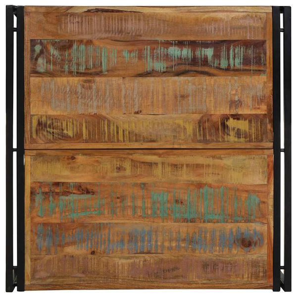 vidaXL daudzkrāsains kafijas galdiņ&scaron; 80x80x35cm masīvkoks, pārstrādāts