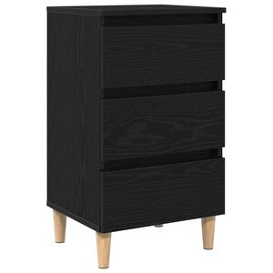 vidaXL Nakts skapītis Melns ozolkoks 40 x 35 x 69 cm Inženierijas koks