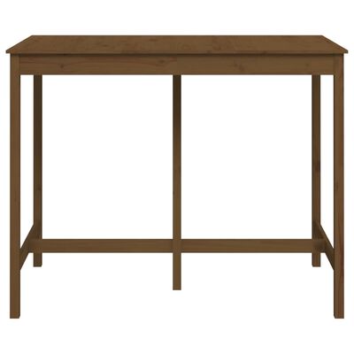 vidaXL bāra galds, medus brūns, 140x80x110 cm, priedes masīvkoks