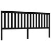 vidaXL gultas galvgalis, melns, 206x6x101 cm, priedes masīvkoks