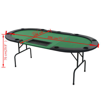 vidaXL pokera galds, salokāms, 10 spēlētājiem, ovāls, zaļš