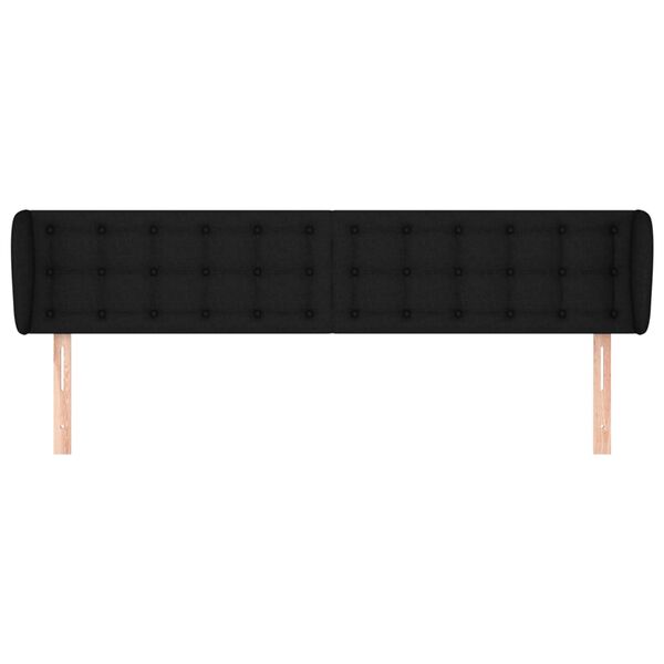 vidaXL galvgalis ar malām, 163x23x78/88 cm, melns audums