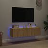 vidaXL TV plaukti ar LED lampiņām, 2 gab., 60x35x31 cm, koka krāsa