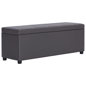 vidaXL sols ar kasti, 116 cm, pelēka mākslīgā āda