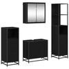 vidaXL Vannas istabas mēbeļu komplekts ar plauktu 4 pcs Melns ozolkoks