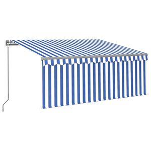 vidaXL izvelkama markīze ar žalūziju, 3x2,5 m, manuāla, zili balta