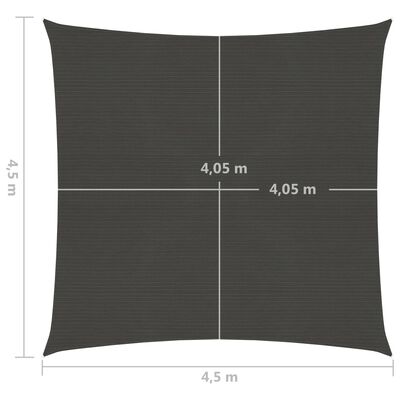 vidaXL saulessargs, 160 g/m², antracītpelēks, 4,5x4,5 m, HDPE