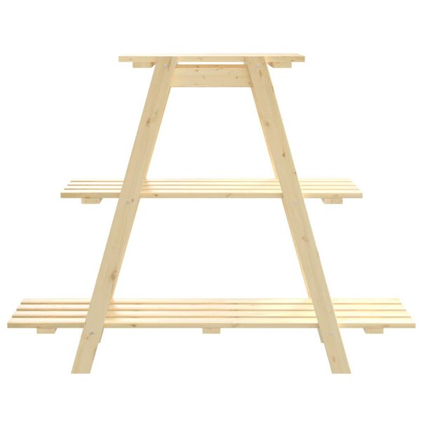 vidaXL puķu podu plaukts, 101x23x79 cm, priedes masīvkoks