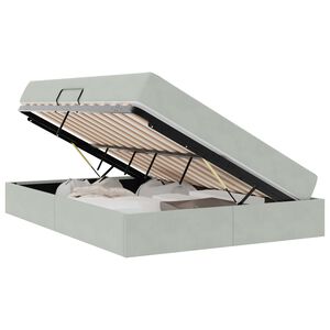 vidaXL Gulta ar uzglabā&scaron;anas vietu un matraci ar matraci Gai&scaron;i pelēks