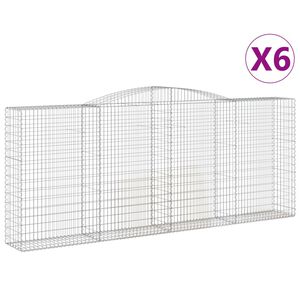 vidaXL arkveida gabiona grozi, 6 gab., 400x50x160/180 cm, dzelzs