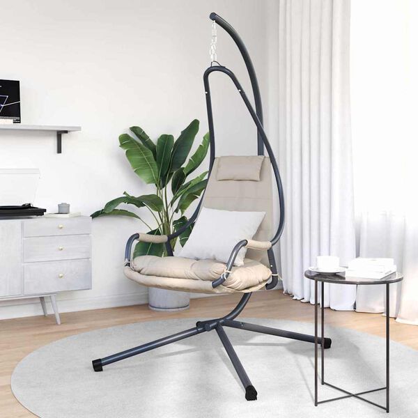 vidaXL Karājas olu krēsls Pelēkbrūna 94 x 107 x 196.5 cm Tērauds