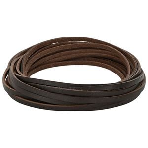 vidaXL Ādas siksna 1 Tum&scaron;i brūna 200 x 0,3 cm Āda