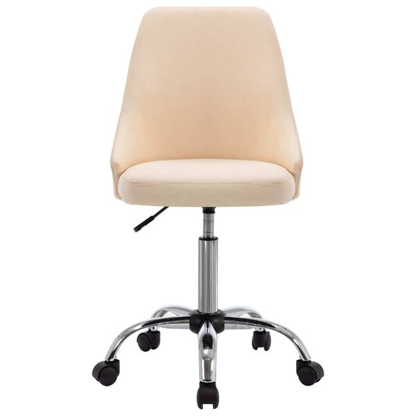 vidaXL grozāmi biroja krēsli, 2 gab., krēmkrāsas audums