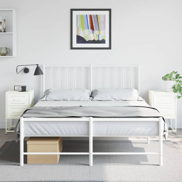 vidaXL naktsskapī&scaron;i, 2 gab., balti, 36x39x60,5 cm, tērauds