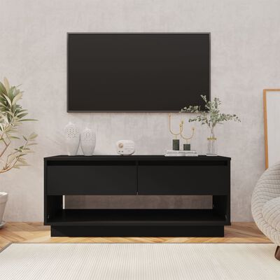 vidaXL TV skapītis, melns, 102x41x44 cm, skaidu plāksne