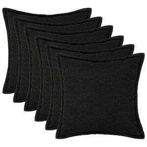 vidaXL Spilvenu pārvalks 6 pcs HOUTEN Melns 30 x 30 cm Boucl&eacute;