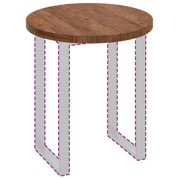 vidaXL Galda virsma Gai&scaron;i brūns &Oslash; 70 x 4 cm Cietā ozola koks