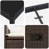 vidaXL Dārza ēdamgalds ar spilvenu 7 pcs Brūna poliratāns