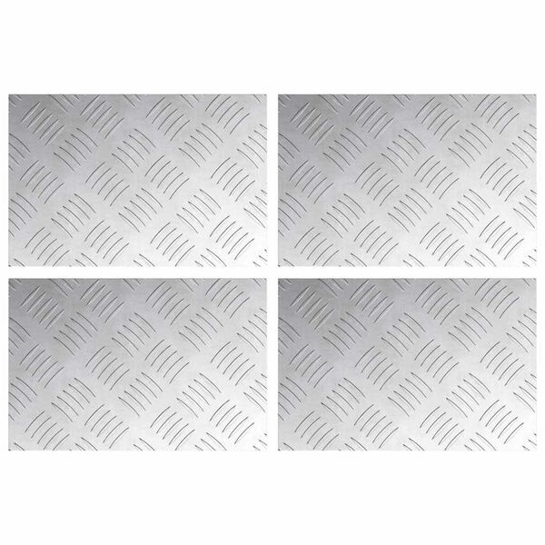 vidaXL Trepju paklājs Taisnstūra 4 pcs Sudraba 30 x 20 cm Alumīnijs