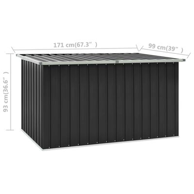 vidaXL dārza uzglabāšanas kaste, antracītpelēka, 171x99x93 cm