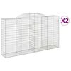 vidaXL arkveida gabiona grozi, 2 gb., 300x50x160/180cm, cinkota dzelzs