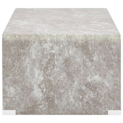 vidaXL kafijas galdiņš, 98x45x31 cm, brūns marmors, rūdīts stikls