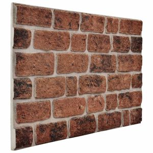 vidaXL Sienas paneļi 10 gab. 100 x 50 cm Brūns ķieģelis EPS putas
