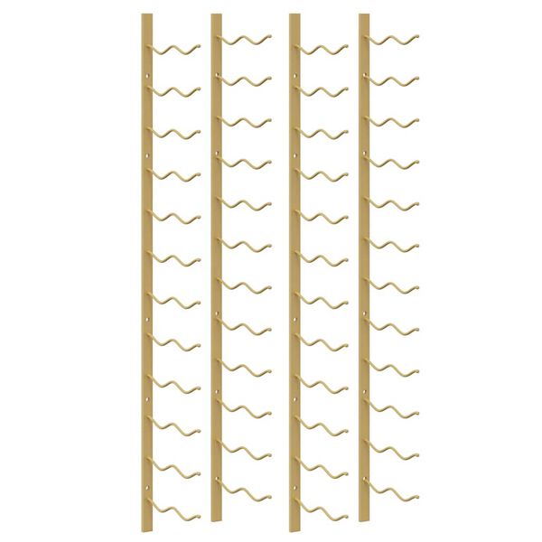 vidaXL sienas vīna pudeļu plaukti 24 pudelēm, 2 gab., zeltaina dzelzs