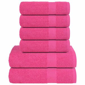 vidaXL 6 daļu dvieļu komplekts, FROGN, rozā, 360 g/m&sup2;