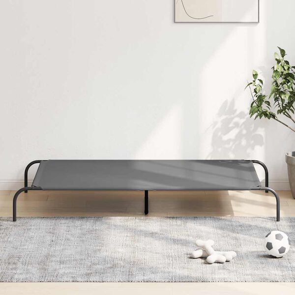 vidaXL Paaugstināta suņu gulta pelēka 150x90x20 cm Oksfordas audums
