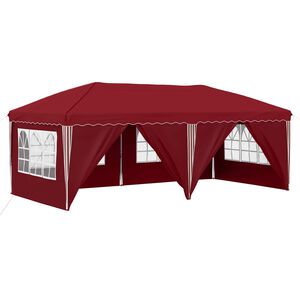 vidaXL Pop-up svinību teltis 575 x 288 x 245 cm Burgundija