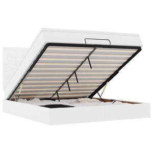 vidaXL Osmaņu gultas rāmis ar matrača balta 180x200cm mākslīgā āda