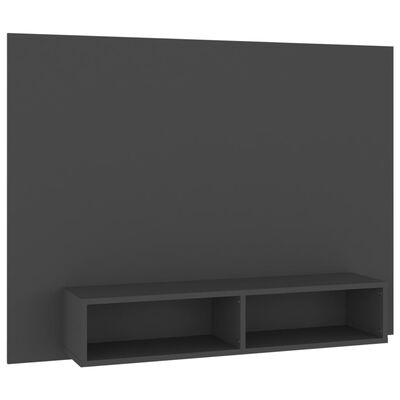 vidaXL sienas TV plaukts, pelēks, 120x23,5x90cm, skaidu plātne