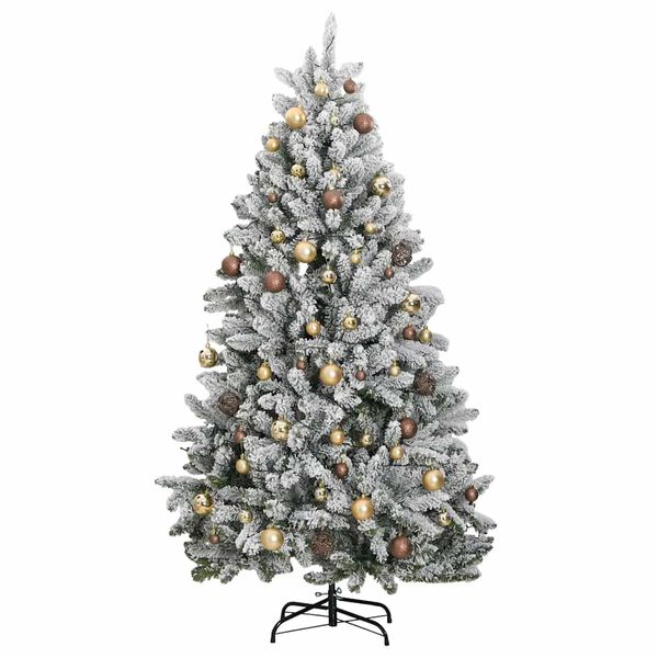 vidaXL mākslīgā Ziemassvētku egle, bumbiņu komplekts, 270 cm, 300 LED