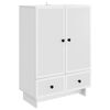 vidaXL Puse Balts 66 x 34,5 x 95 cm Inženierijas koks