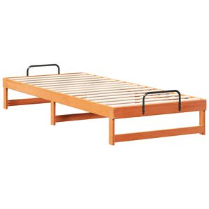 vidaXL Gultas rāmis Brūna 100 x 220 cm Ciets priedes koks