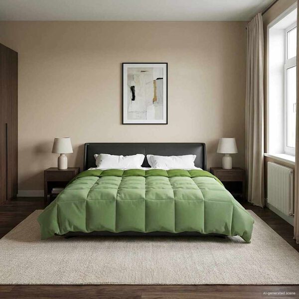 vidaXL Vasaras segas Tiltiņ&scaron; Zaļa 200 x 200 cm Mikro&scaron;ķiedra