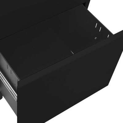 vidaXL failu skapis ar riteņiem, melns, 39x45x60 cm, tērauds