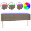 vidaXL gultas galvgalis ar LED, 183x16x78/88 cm, pelēkbrūns audums