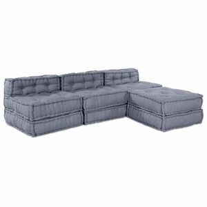 vidaXL Modulārais dīvāna vienība Audums Pelēka 210 x 140 x 56 cm